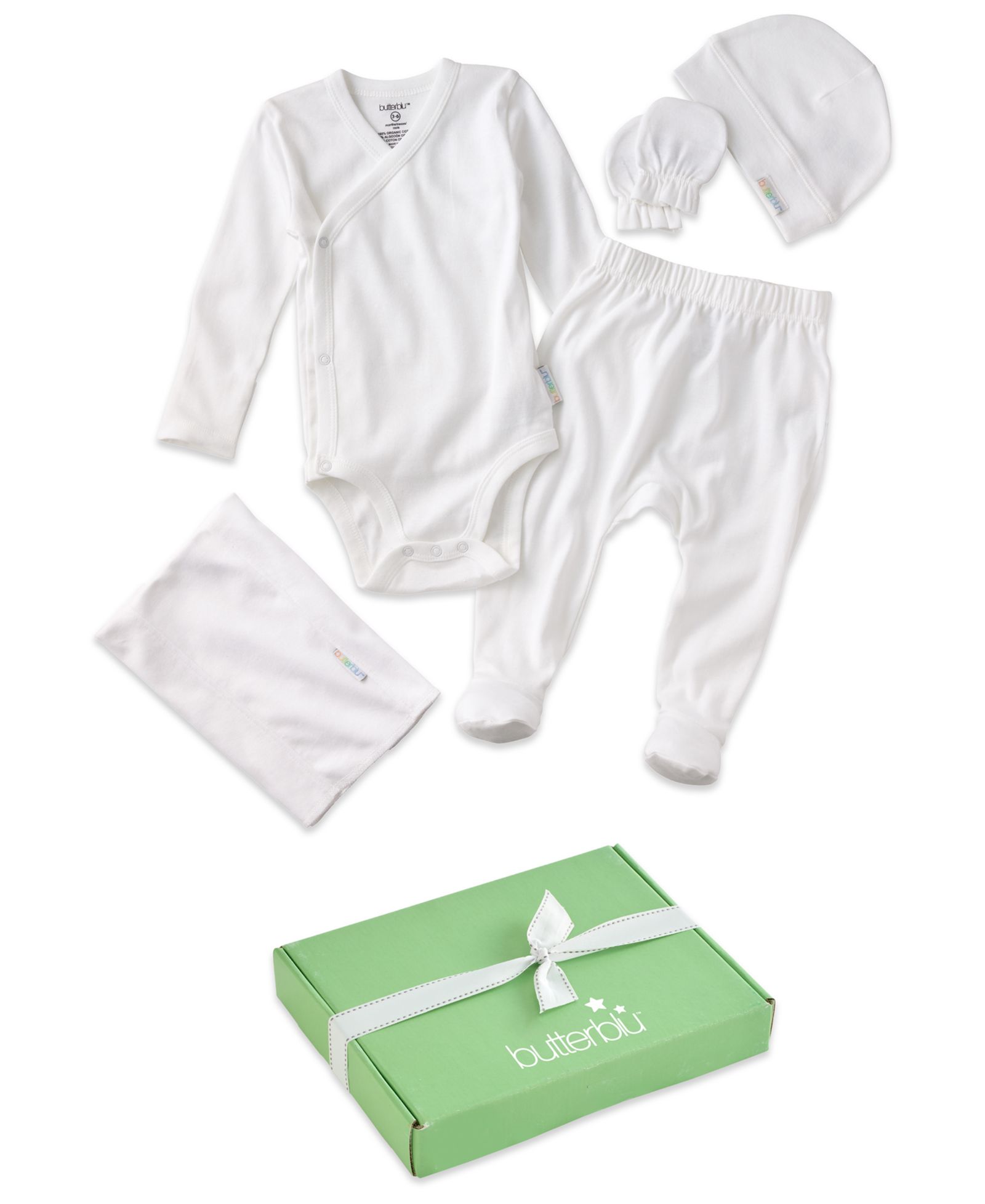 butterblu Baby Boys' or Baby Girls' Check Me Out Baby Layette Gift, 6-Piece Set