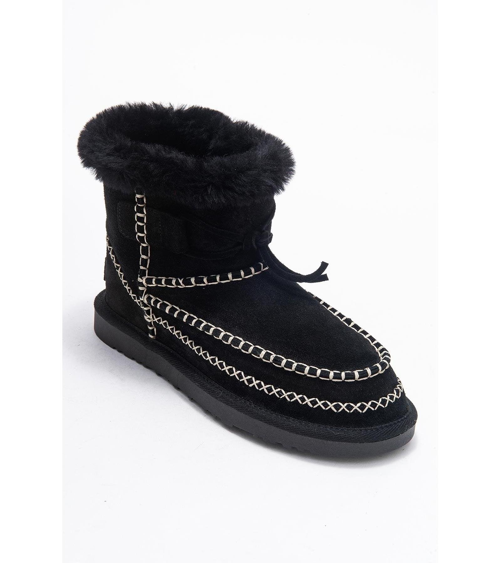 Forever & Always Shoes Women's Jorel Leather Fur Lined Ankle Boot
