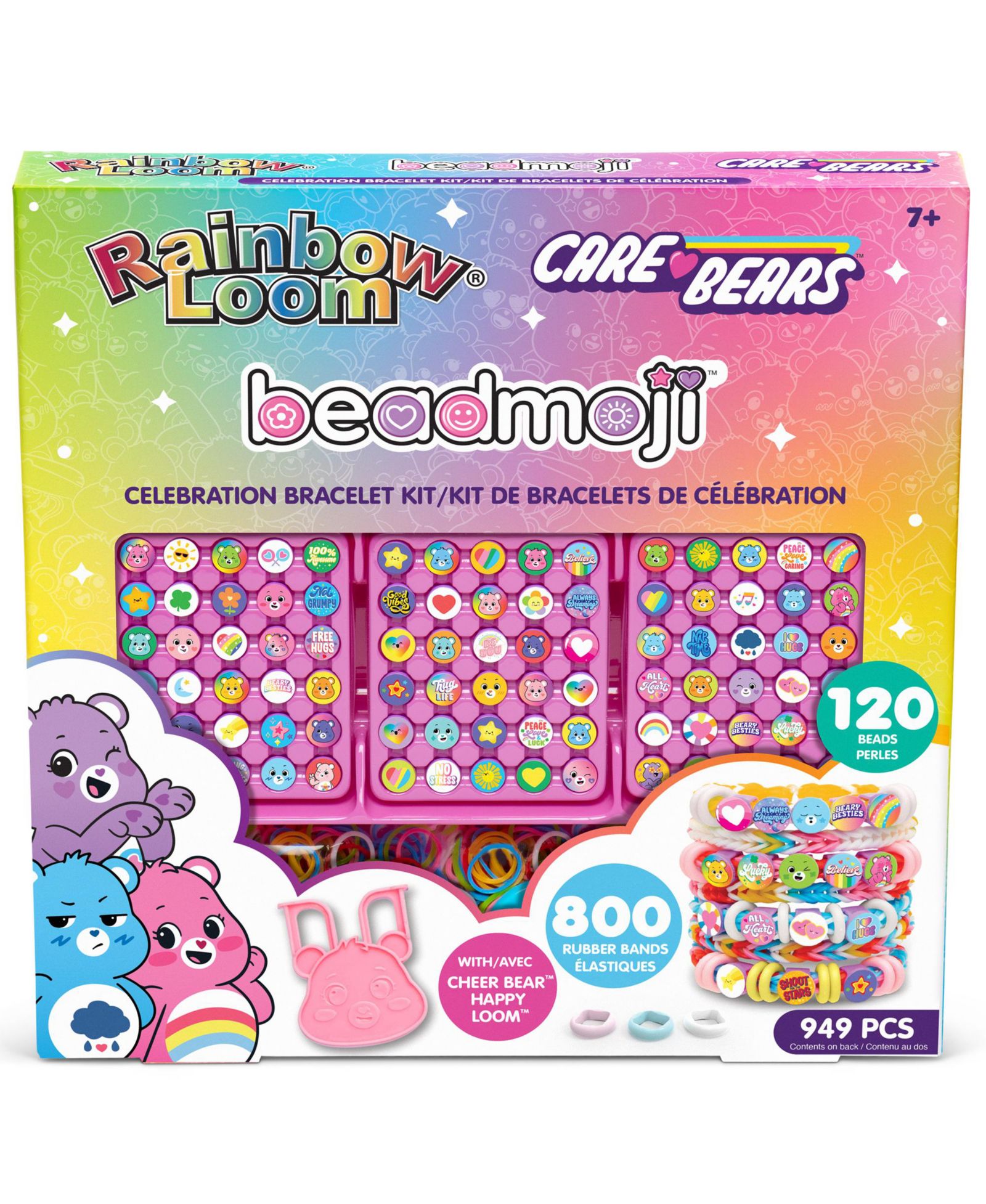 Набор для создания браслетов Rainbow Loom Beadmoji: Celebration - Care Bears