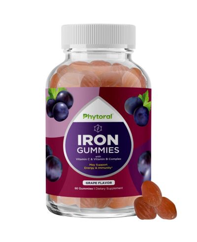 Adult Iron Vitamin Gummies, Grape, 60ct