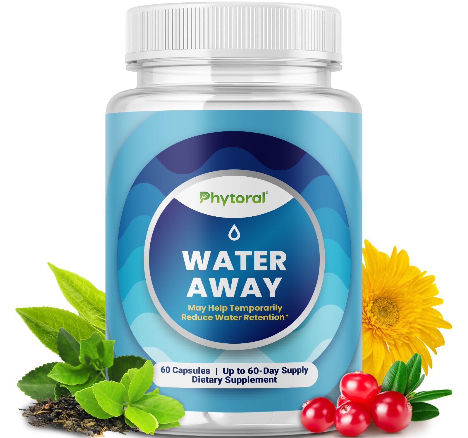 Phytoral Natural Diuretic Water Away Capsules, 60ct