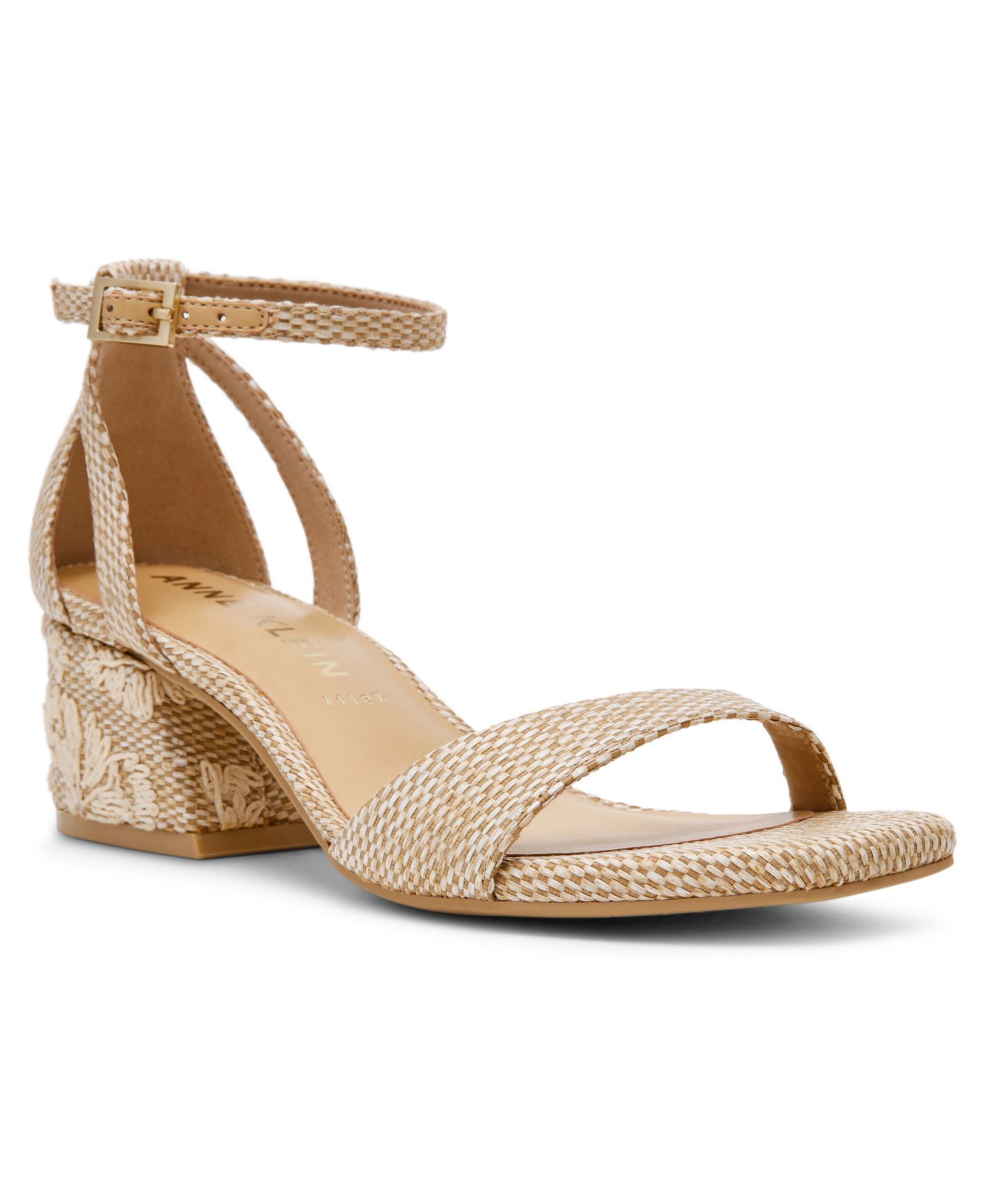 Anne Klein Женские босоножки Mia Raffia с ремешком на щиколотке и устойчивым каблуком
