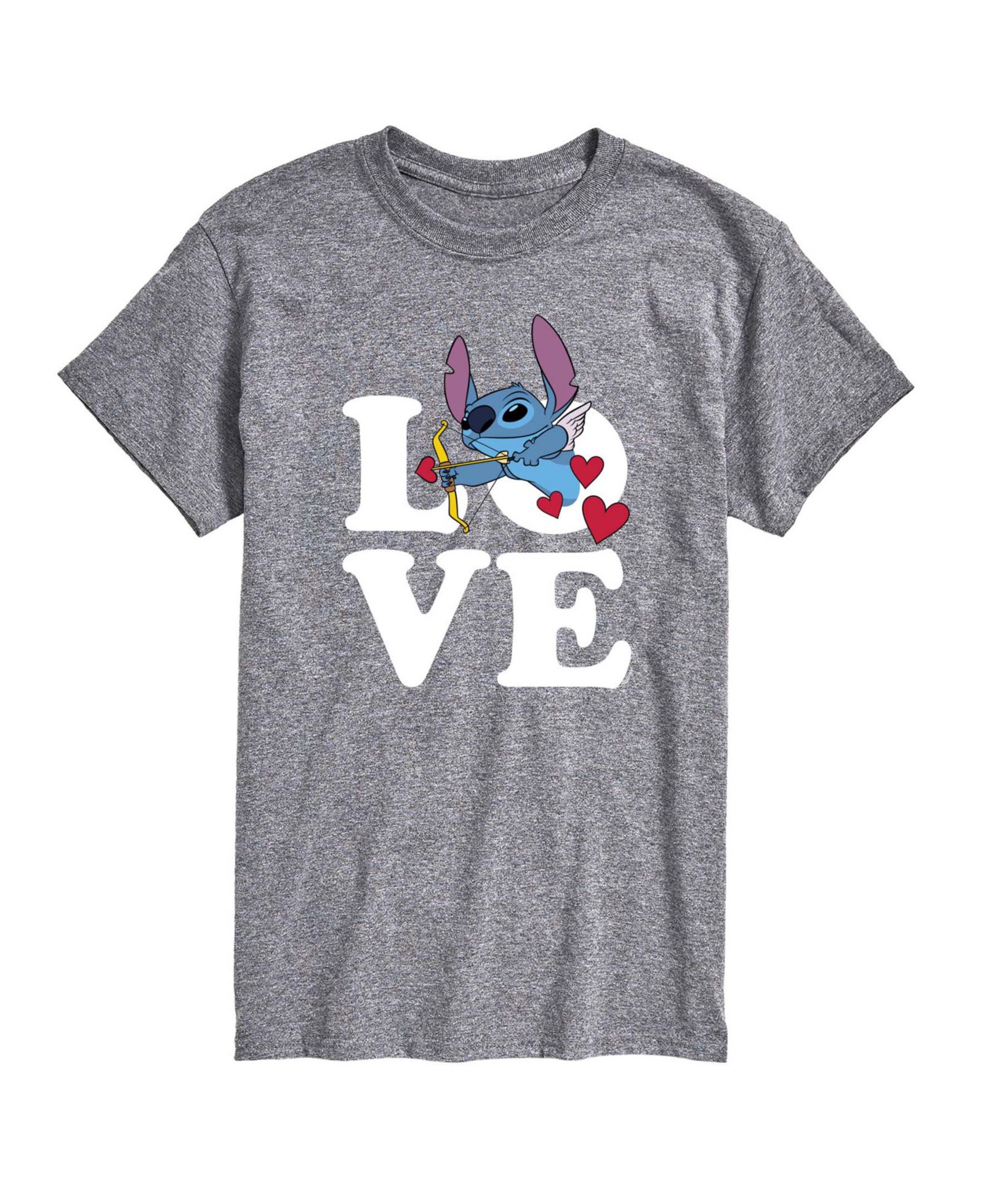 Мужская футболка AIRWAVES Men's Lilo & Stitch Love Cupid Stitch Printed Short-Sleeve Graphic T-Shirt