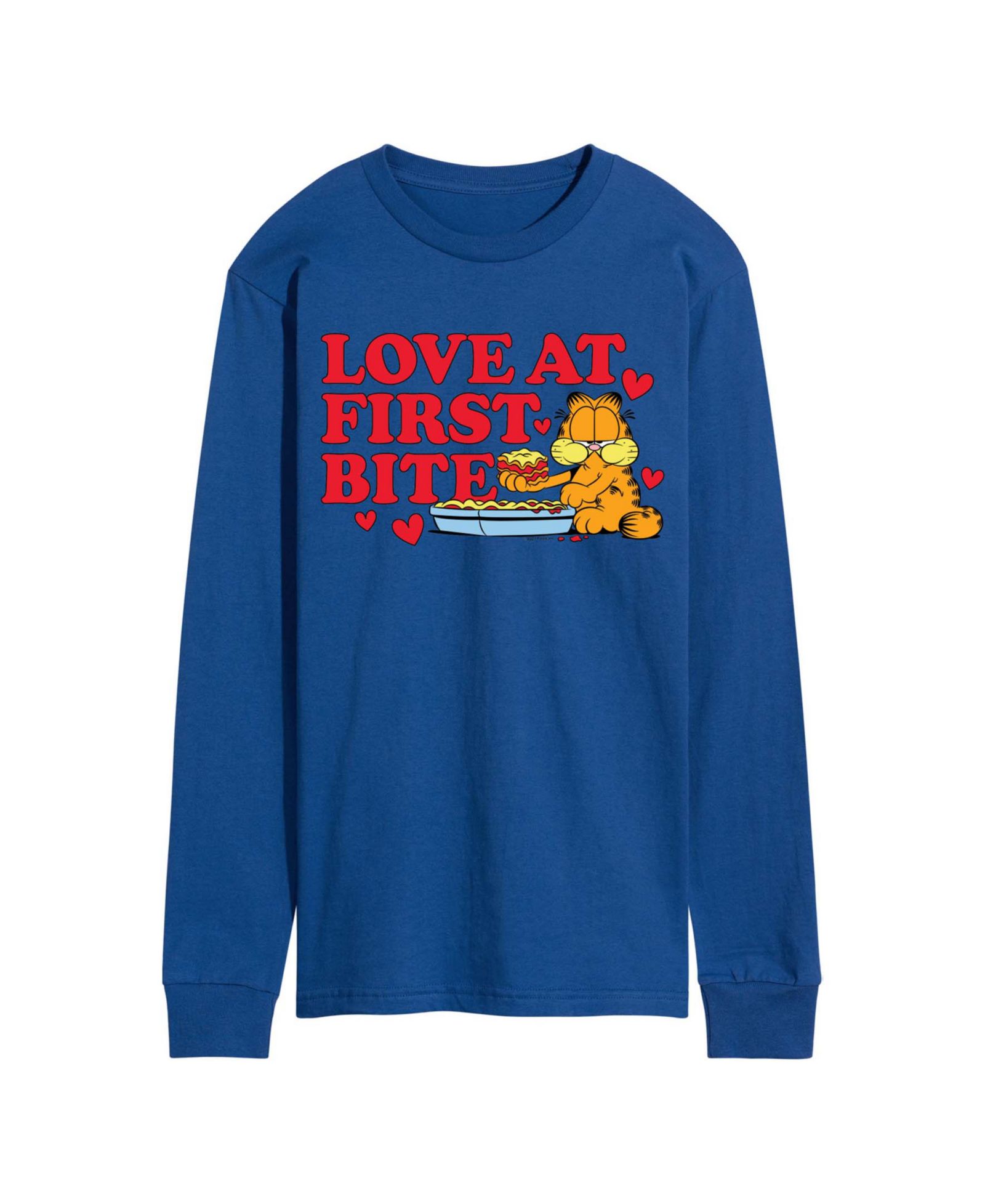 AIRWAVES Men's Garfield Love At First Bite Printed Long-Sleeve Graphic T-Shirt