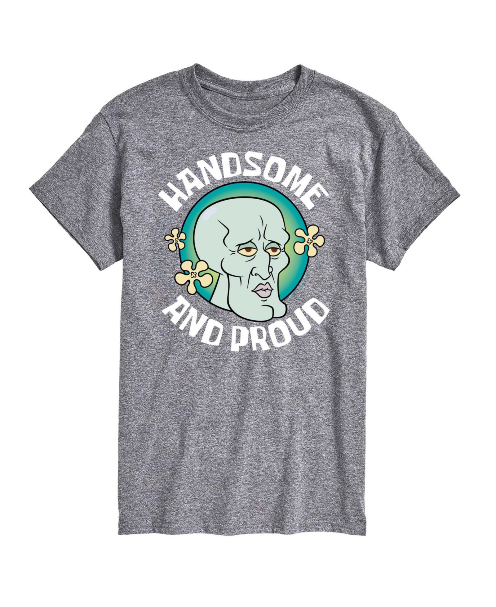 AIRWAVES Men's Handsome & Proud Squidward Printed Short-Sleeve Graphic T-Shirt