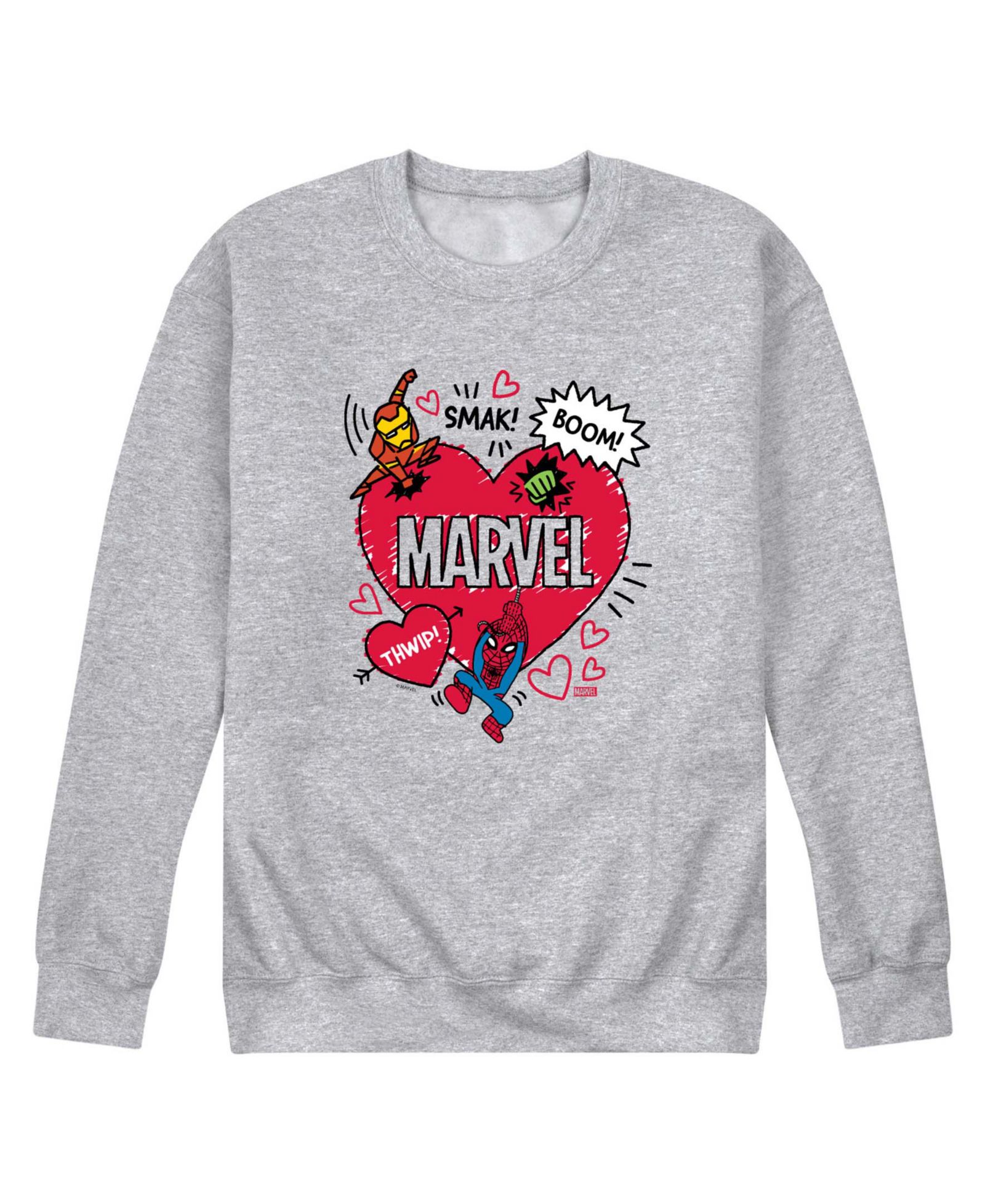 AIRWAVES Men's Marvel Avengers Valentines Scribble Printed Crewneck Sweatshirt