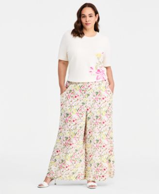 Брюки Vince Camuto Plus Size с широкими штанинами и эластичным поясом