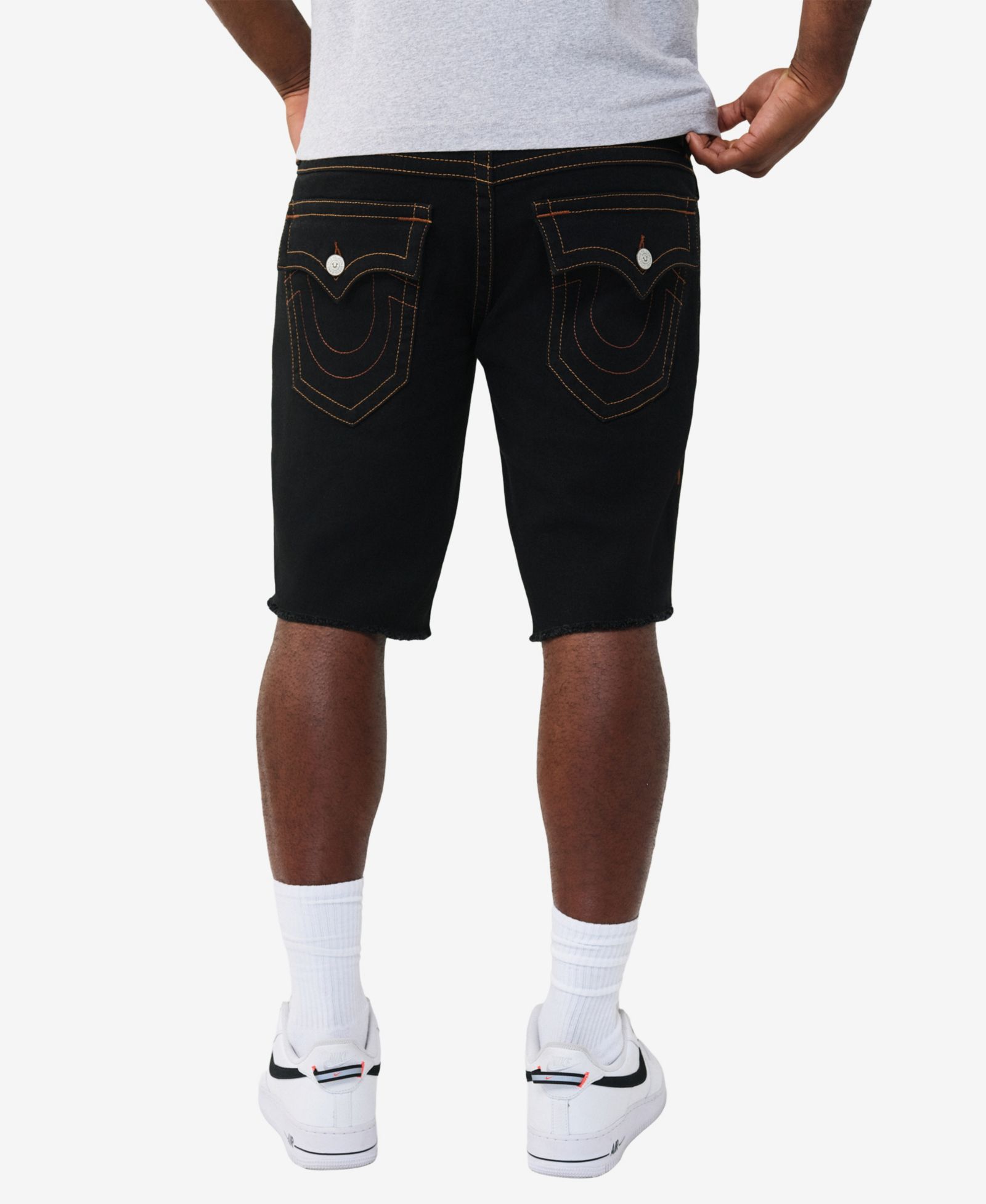 Мужские шорты True Religion Ricky Straight-Fit с деталями Horseshoe и необработанным краем