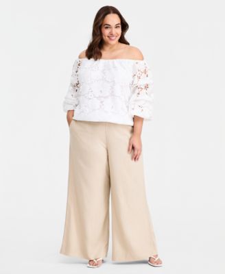 Женские брюки Vince Camuto Plus Size Mid-Rise Wide-Leg