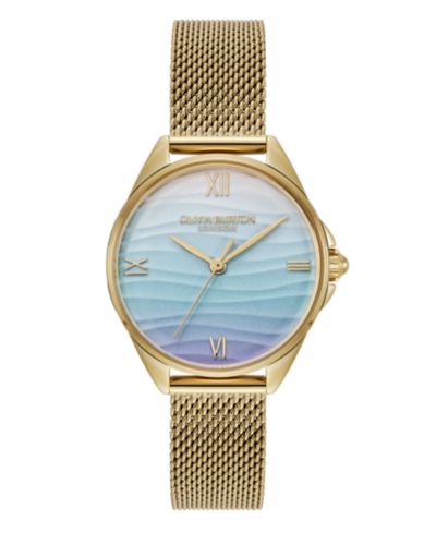 Olivia Burton Женские наручные часы Azure Gold Tone Stainless Steel Mesh, 30mm