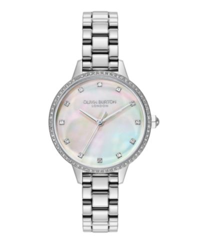 Olivia Burton Женские наручные часы с браслетом из нержавеющей стали серебристого цвета, 34mm