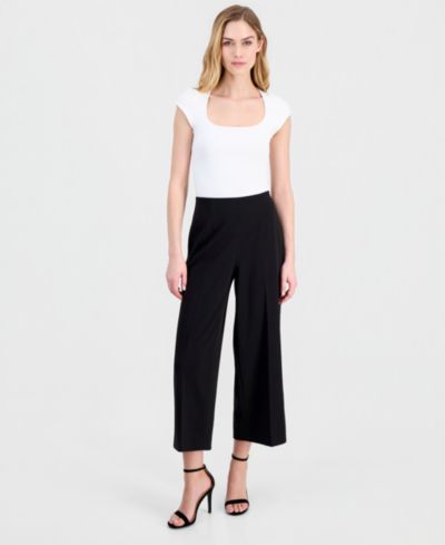 Женские брюки Anne Klein High-Rise Cropped Wide-Leg