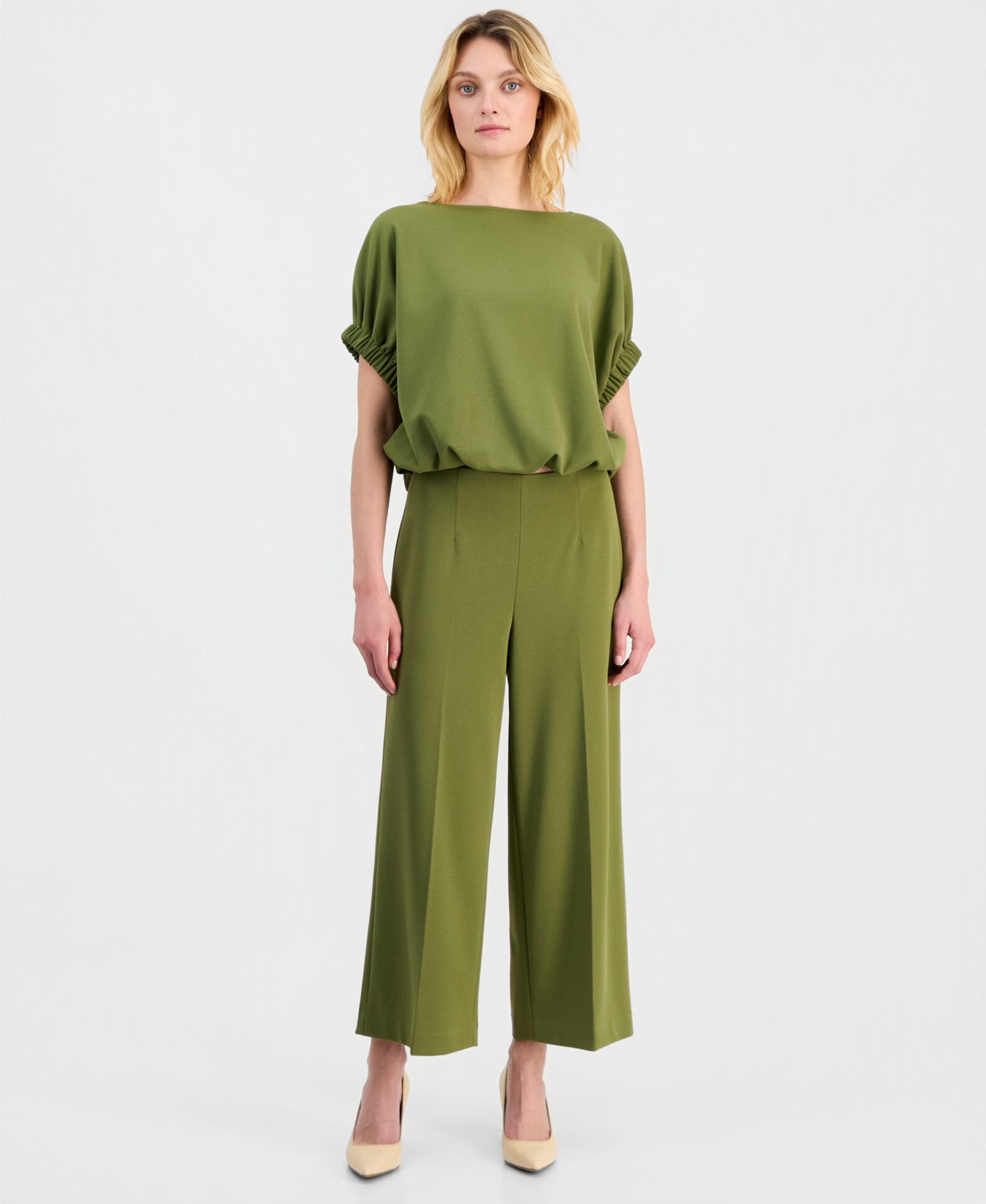 Женские брюки Anne Klein High-Rise Cropped Wide-Leg