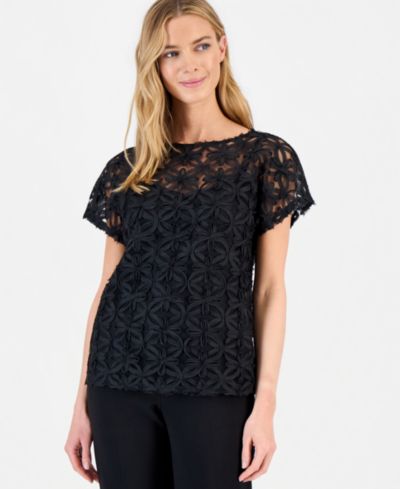 Anne Klein Женский топ Boat-Neck с лентой Soutache