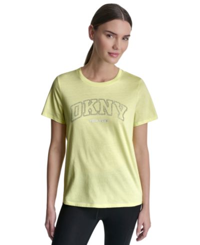 Женская футболка DKNY Sport Rhinestone Varsity Logo Relaxed-Fit