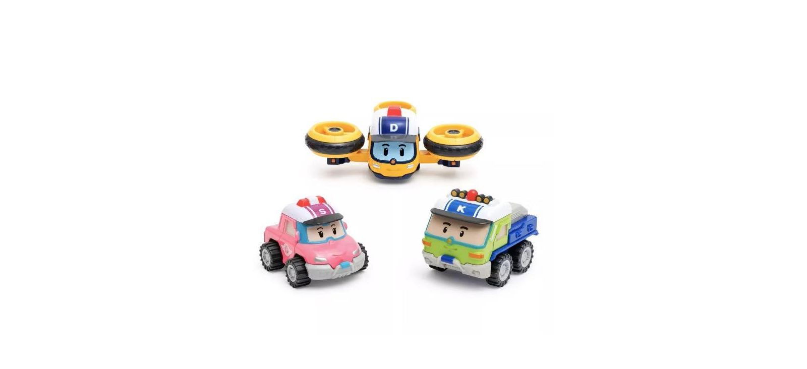 Набор спасательных машин Robocar Poli Die-Cast (Droney, Sandy, Keaton), подарок для детей