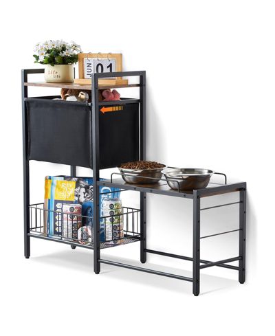 COZITO Elevated Pet Feeding Station with Storage & Organizer