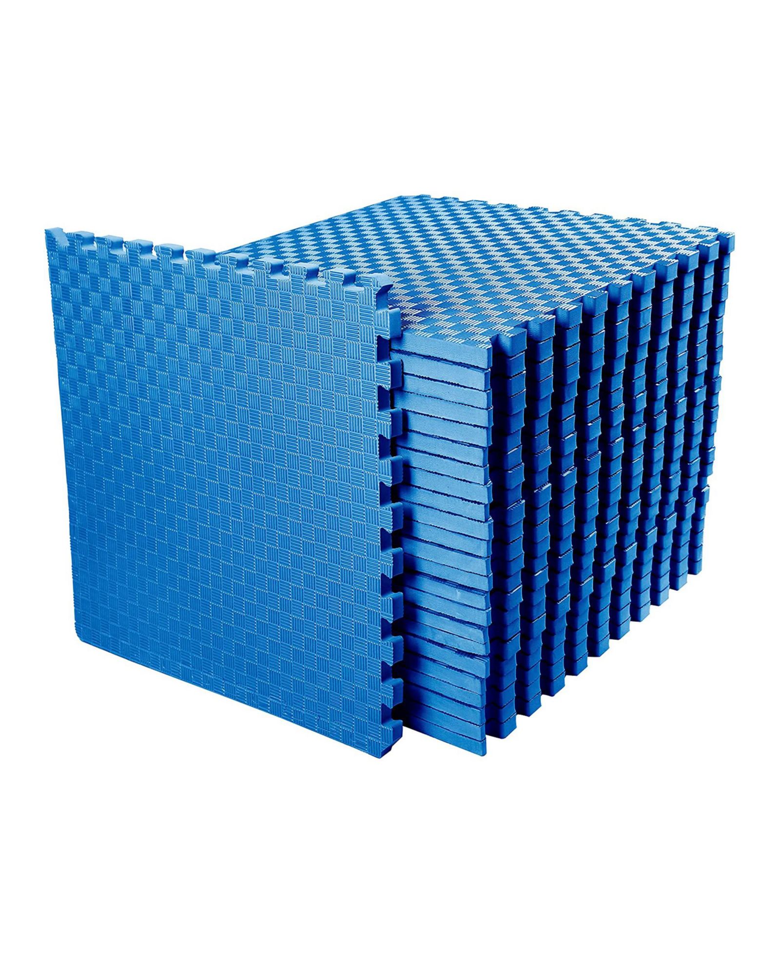 BalanceFrom Fitness 72 Sq Ft Interlocking EVA Foam Exercise Mat Tiles, Blue