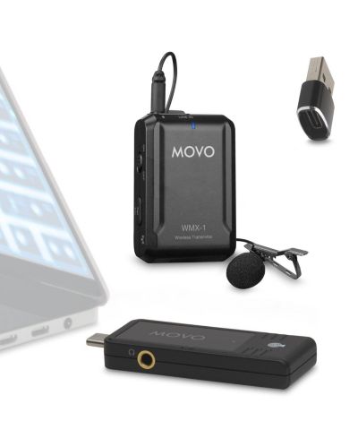 Беспроводная беспроводная система микрофонов Movo WMX-1-UL USB и USB-C Lavalier для компьютеров