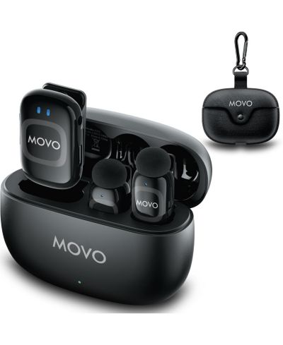 Movo NanoMic Wireless Rechargeable Lavalier Microphone System for DSLR and Mirrorless Cameras