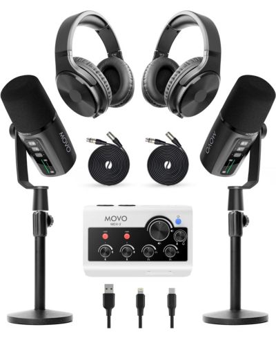 Movo PodPro Podcast Equipment Bundle for PC, Mac, iPhone, and Android