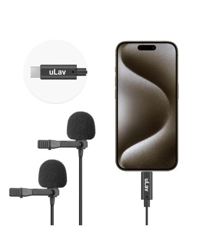Микрофон Movo uLav-L-Duo Digital Dual iPhone 15/16 Lavalier Omnidirectional Clip on (USB-C)