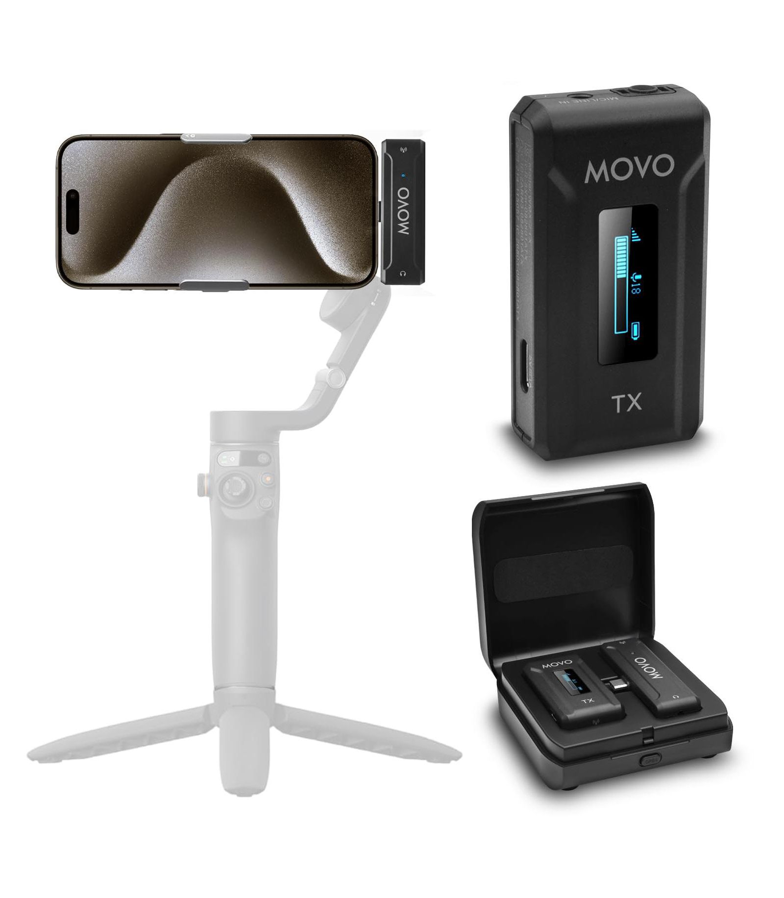 Movo Wmx-2-C Wireless USB-C Microphone for iPhone 15/16, Android, USB-C Devices