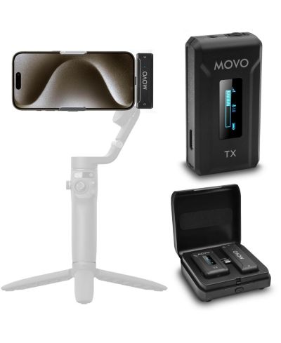 Movo WMX-2-C Беспроводной микрофон для iPhone 15/16 с зарядным кейсом (USB-C)