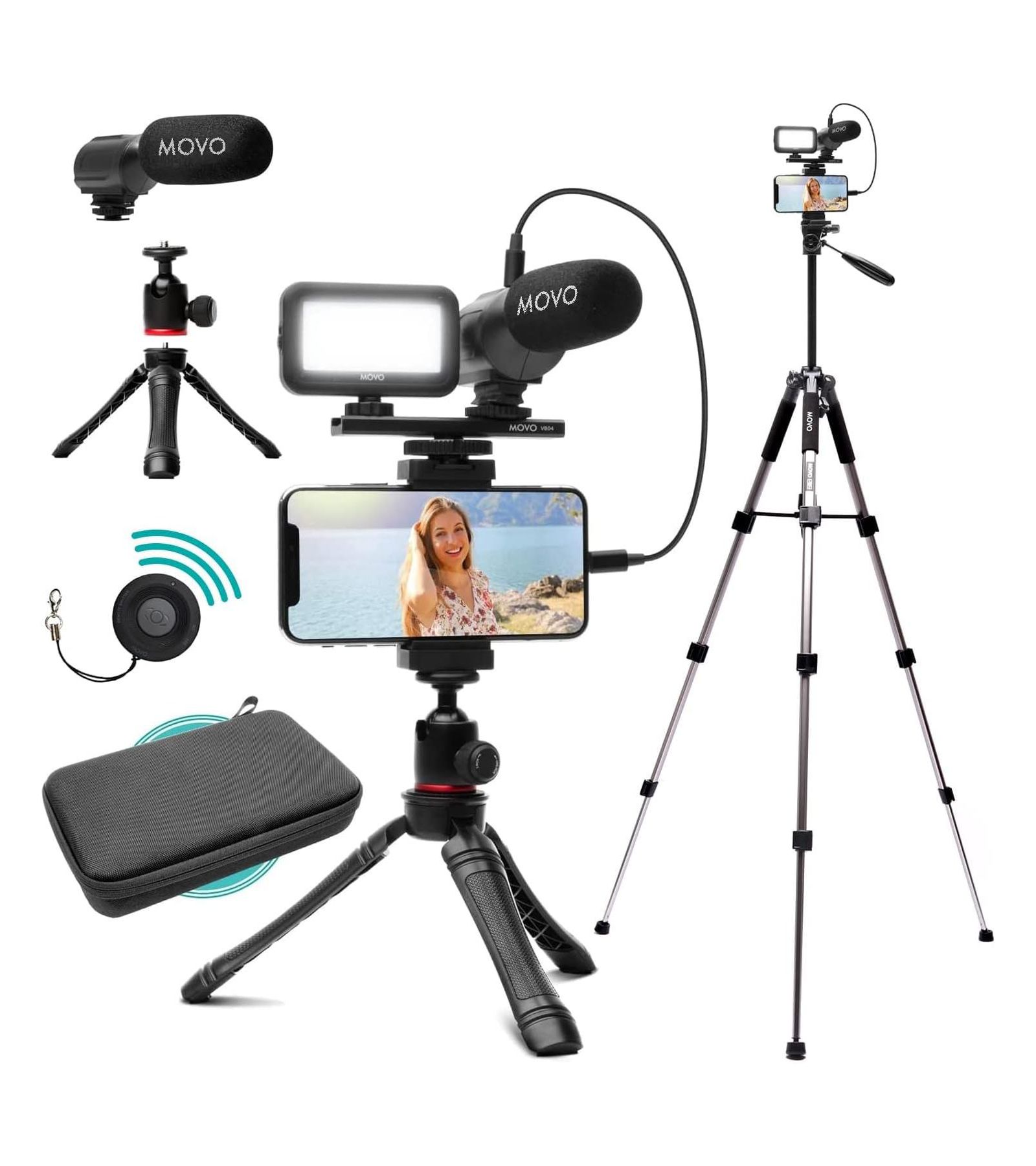Movo iVlogger Rechargeable LED Light Vlogging Kit for iPhone