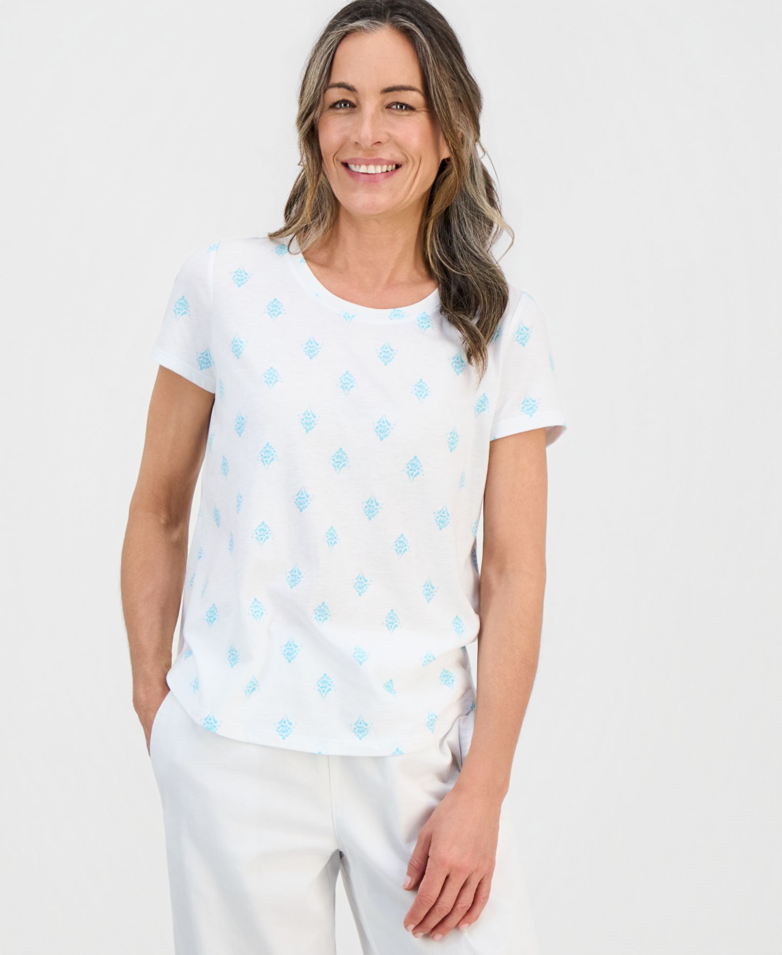 Женская футболка Style & Co Petite Perfect Short-Sleeve Crewneck