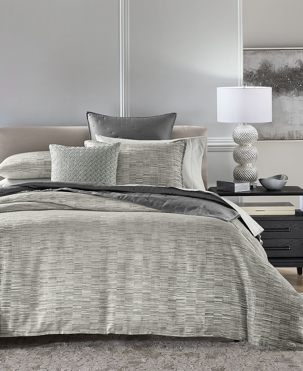 Hotel Collection Horizon Geometric 3-Pc. Duvet Cover Set, King, Macy's Exclusive