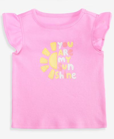 Детский топ First Impressions Baby Girls' 3M-24M Mix & Match You Are My Sunshine с рукавами flutter
