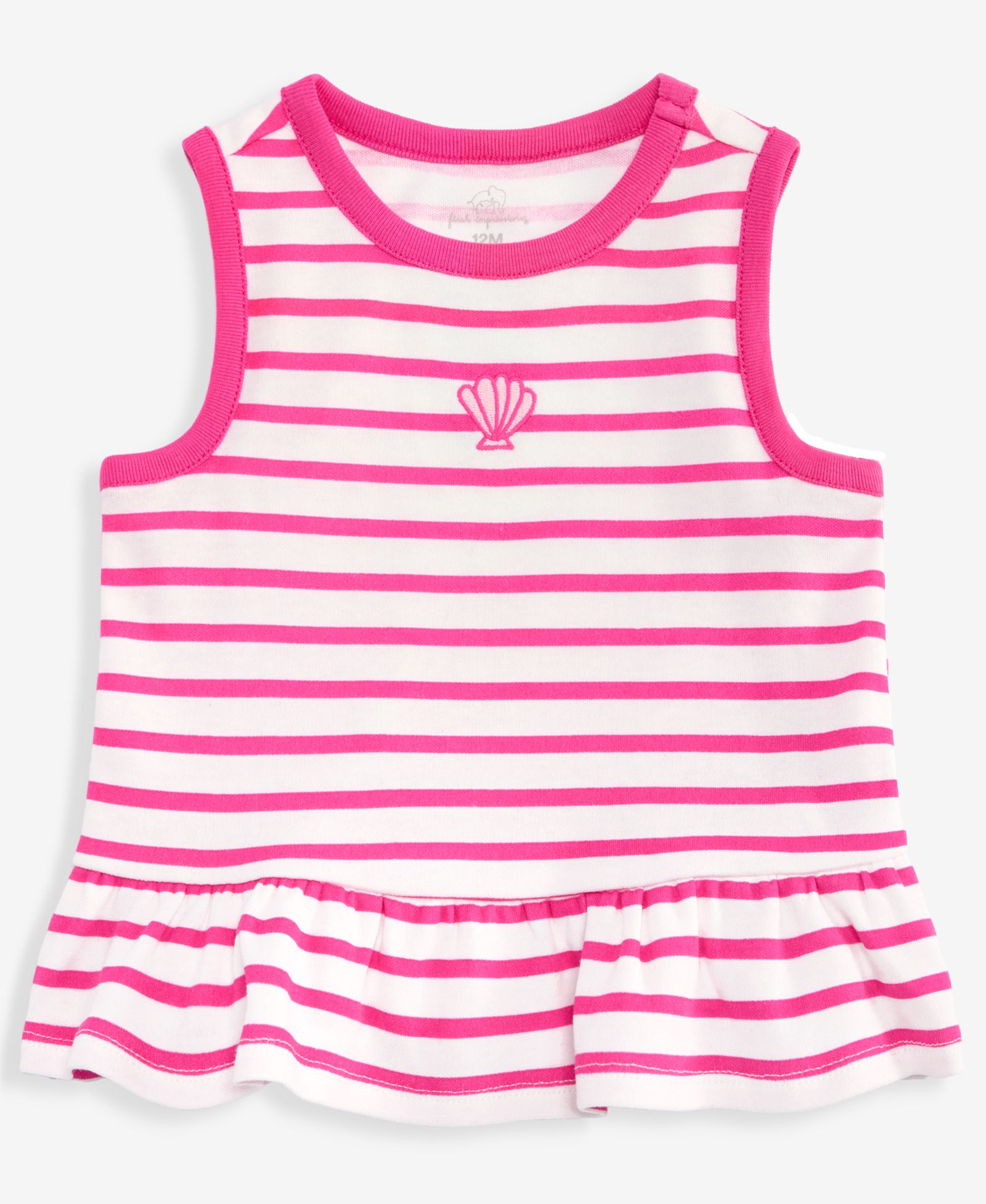 First Impressions топ Peplum в полоску Seashell для малышей-девочек 3M-24M