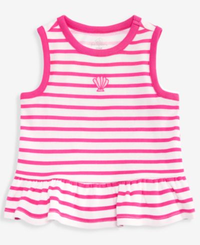 First Impressions детское поло с полоской Seashell Mix & Match Peplum для девочек 2T-4T