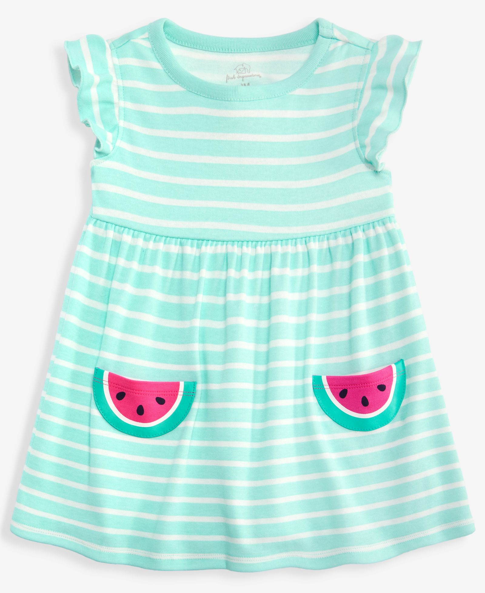 Детское платье First Impressions Striped Watermelon-Pocket