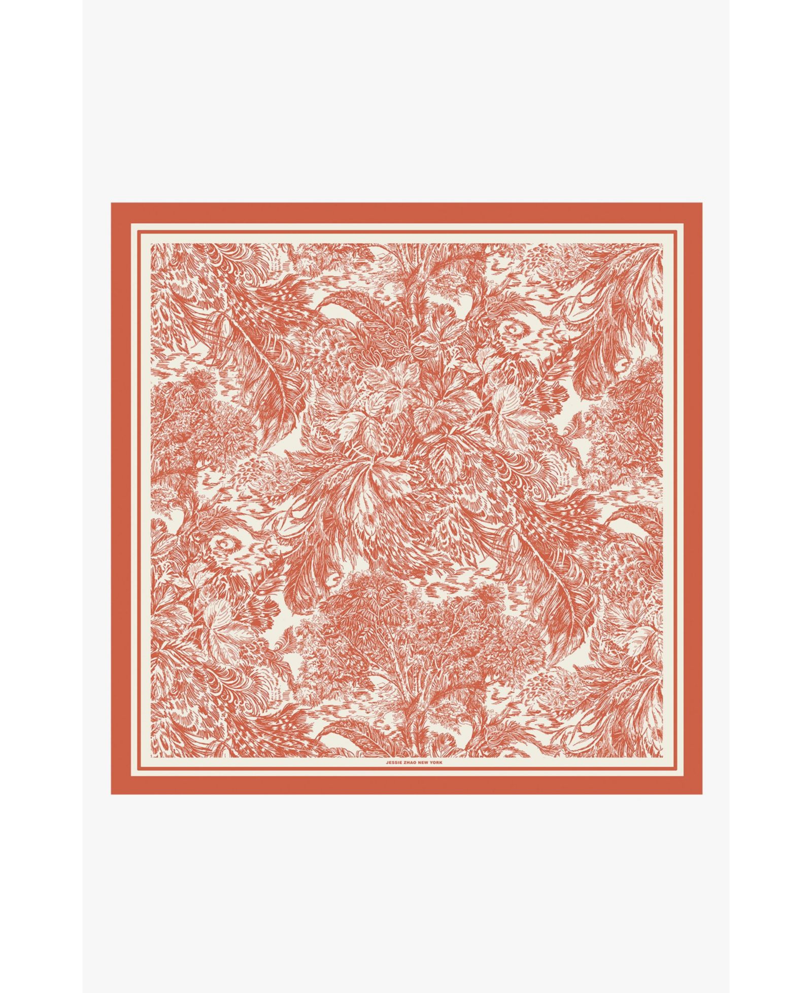 Jessie Zhao New York Terracotta Dream Double Sided Silk Scarf