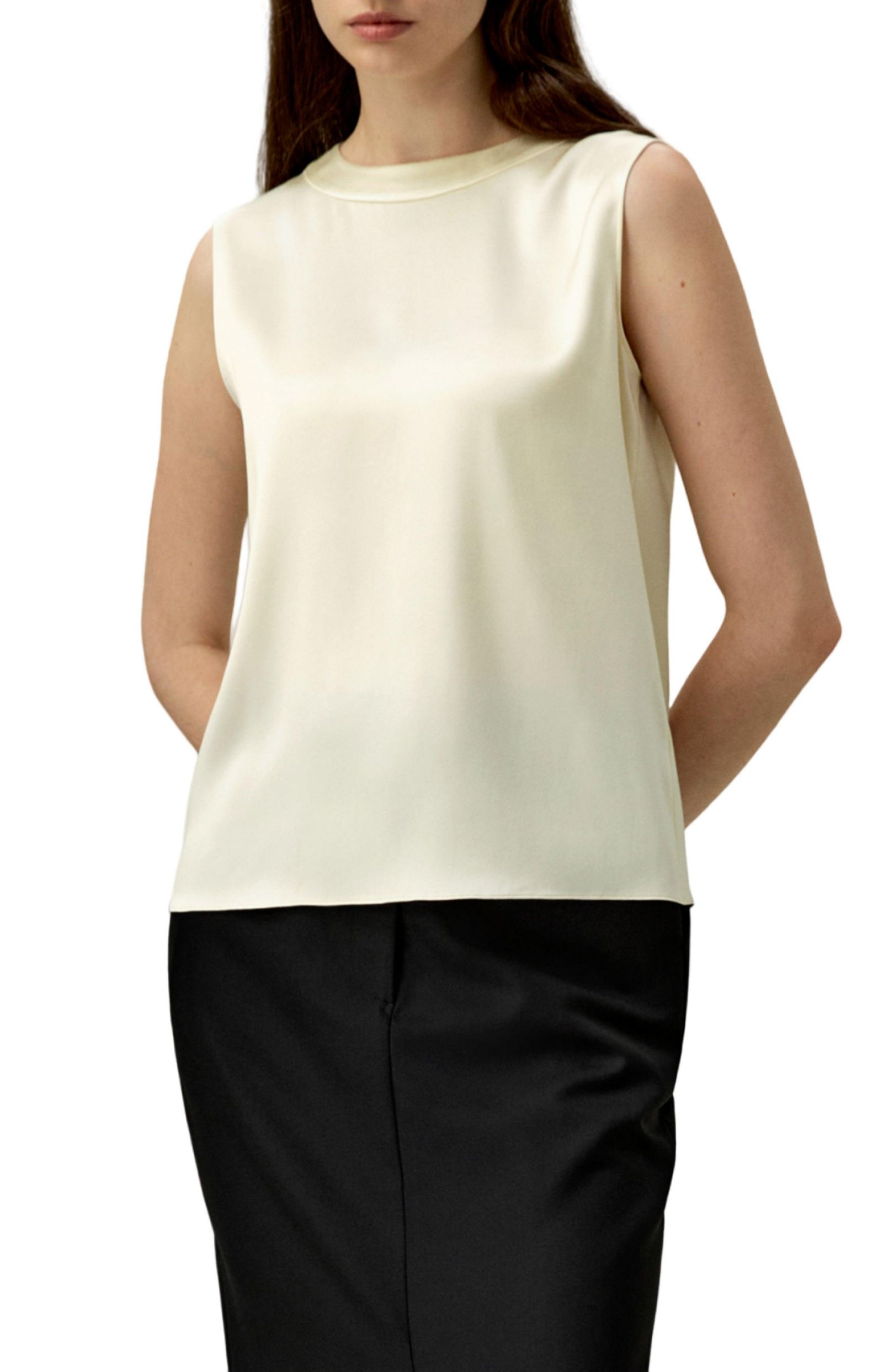 LILYSILK Women's Sleeveless Round Neck Silk Top