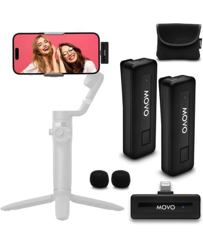 Беспроводные мини микрофоны-петлички Movo DI Duo Ultra Compact для iPhone