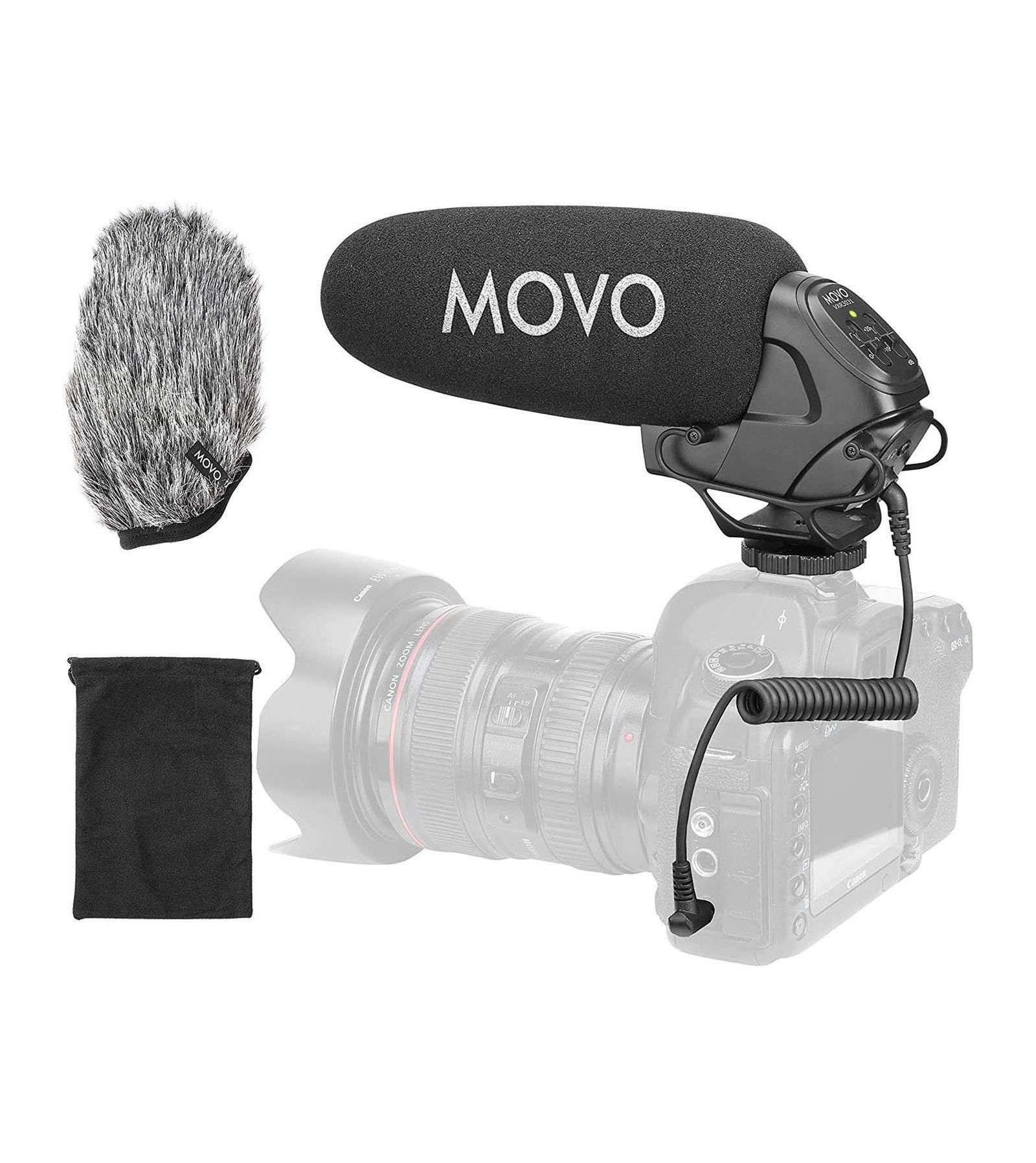 Movo VXR3031 Supercardioid On-Camera Shotgun Microphone Compatible with 3.5mm TRS Input