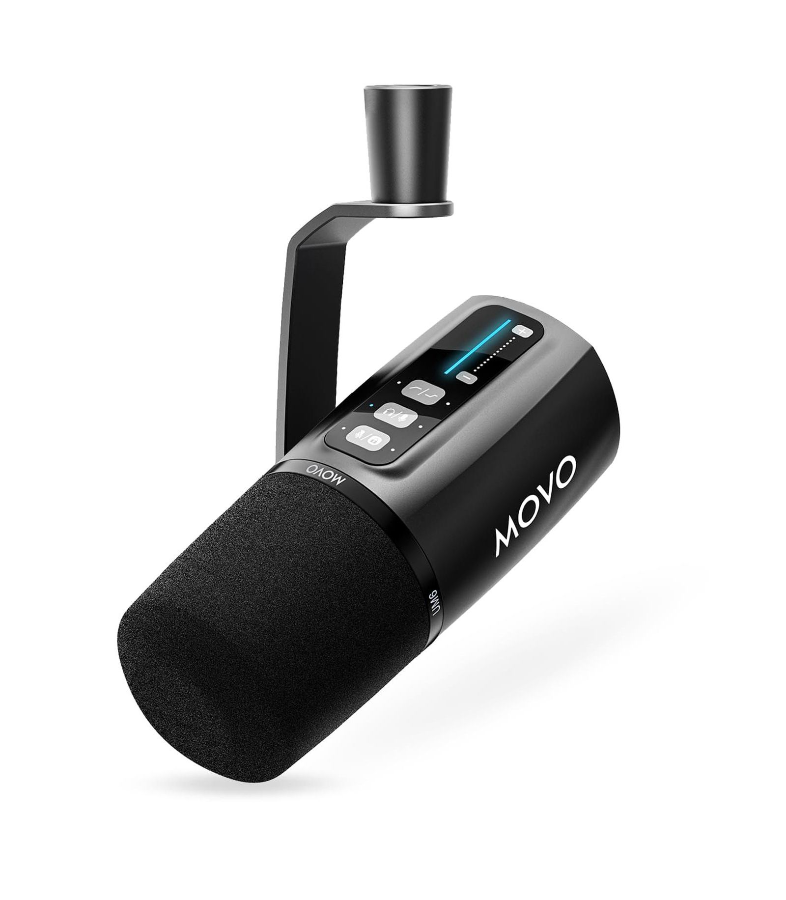 Movo UM6 Built-in GainCast Preamp Dynamic Podcast Microphone for Computers and Mobile Devices