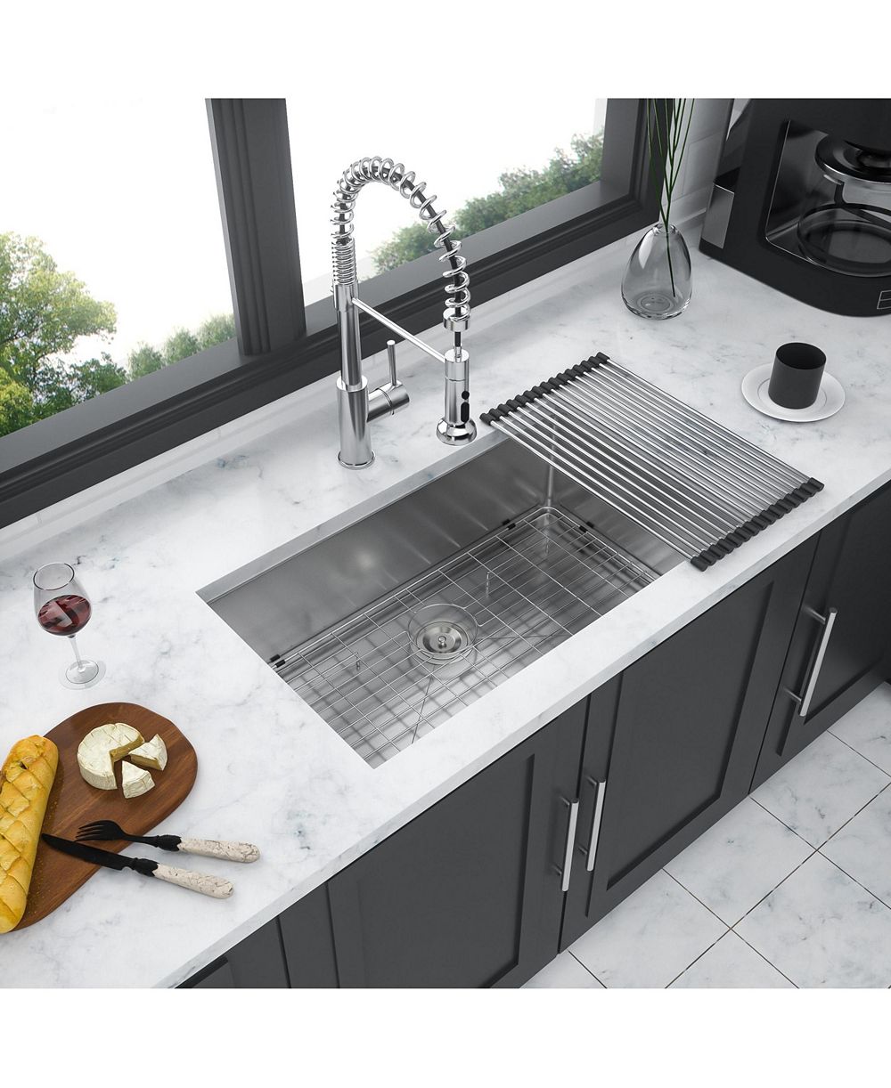 Кухонная мойка Flynama Undermount Single Bowl Stainless Steel 16 Gauge Deep Basin 33x19x10inch