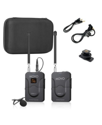 Movo WMX-7 Wireless 12-Channel Lavalier Microphone System for DSLR Cameras, Camcorders, and Smartphones