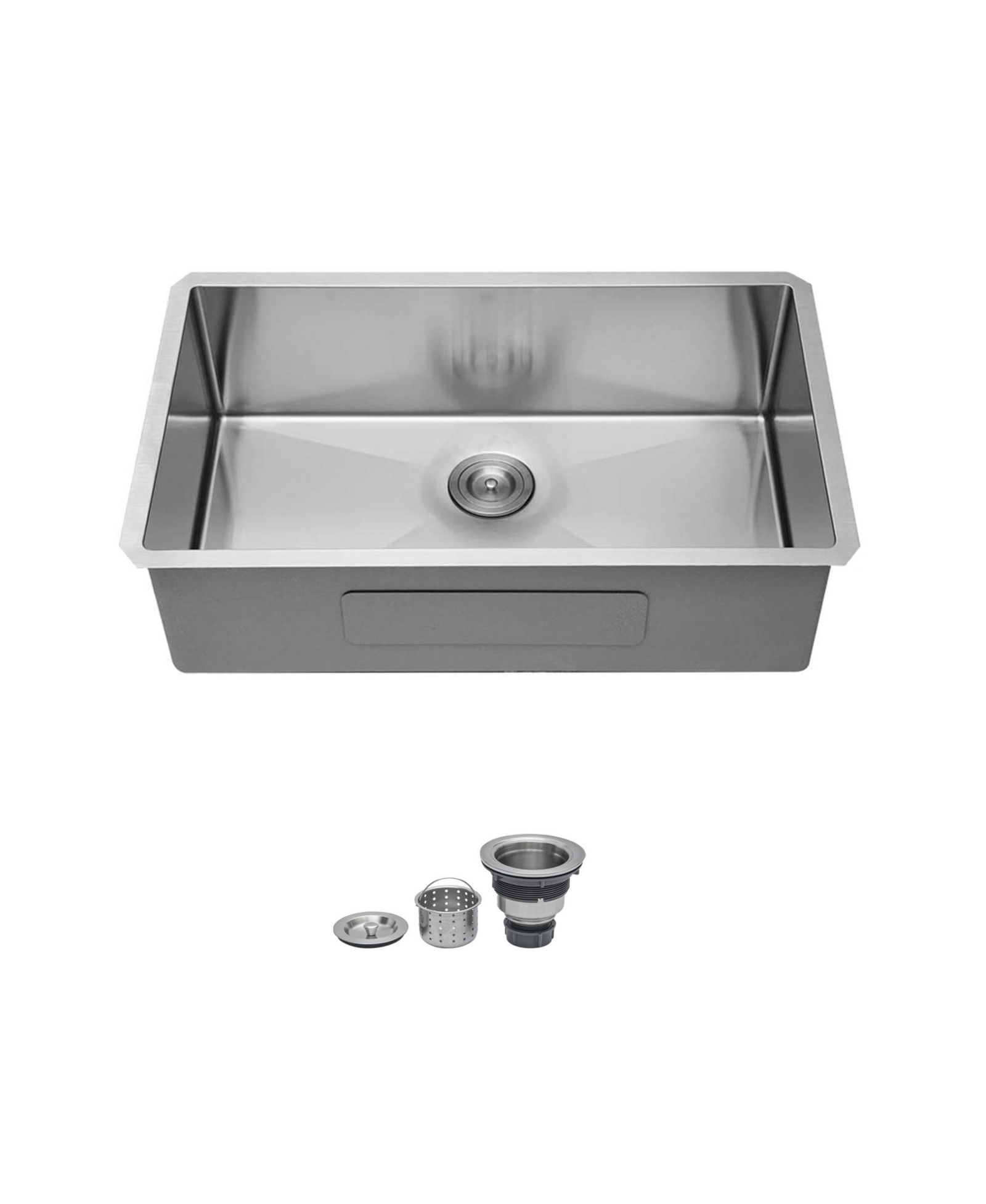 Кухонная мойка huluwat 30x18x9inch 16 Gauge 304 Stainless Steel Undermount Single Bowl с набором слива