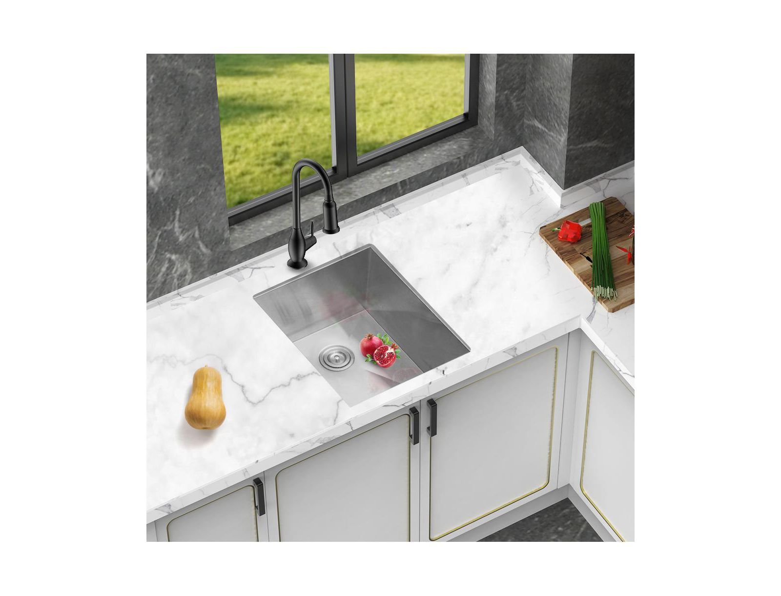 huluwat 19x20x9inch Undermount Kitchen Sink Stainless Steel Single Bowl 16 Gauge Deep Basin