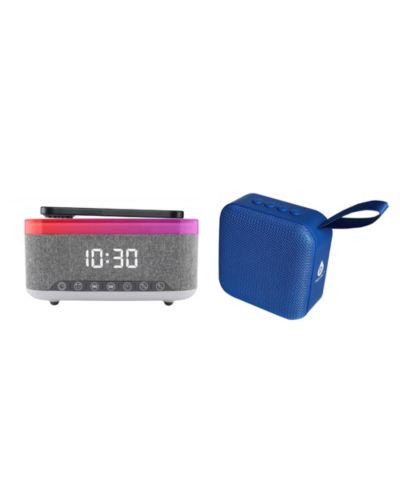 Pursonic 2-in-1 Wireless Charging Alarm Clock 360-Degree Speaker
