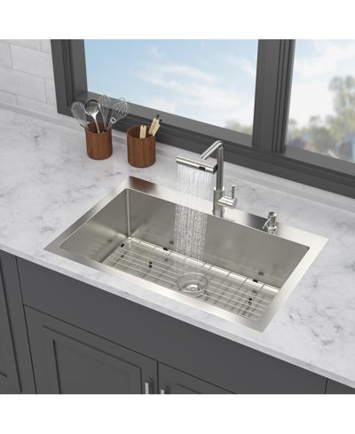 Кухонная мойка Flynama 16-Gauge Stainless Steel с выдвижным смесителем, 30" x 22" x 10"