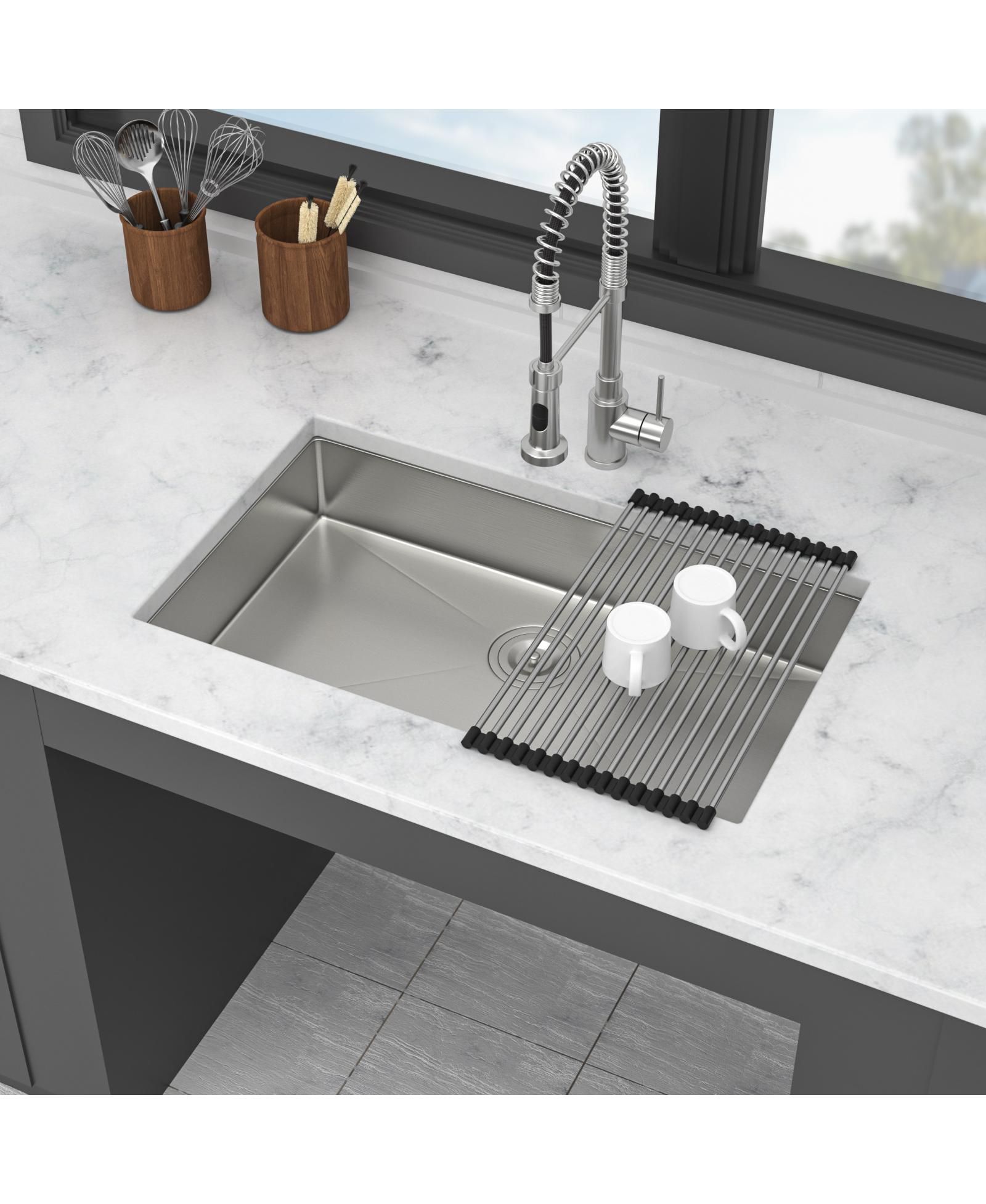 flynama 30x18x5.5inch ADA Compliant Kitchen Sink Undermount Stainless Steel Single Bowl 16 Gauge