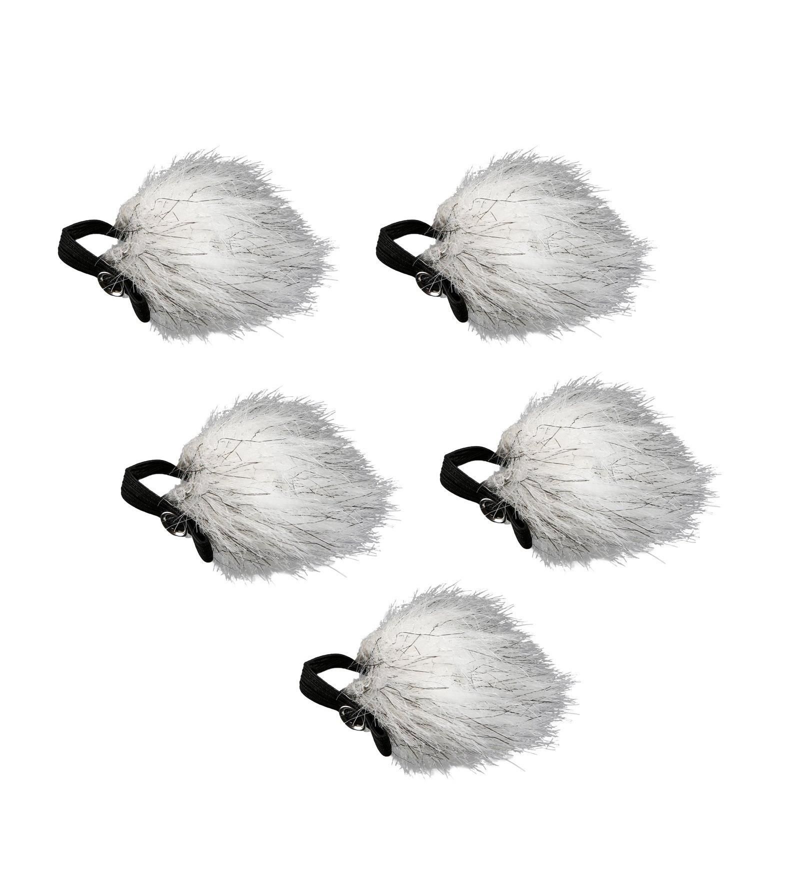 Movo WS10n Furry Universal Microphone Windscreen Muff for All Lavalier Microphones, 5-Pack
