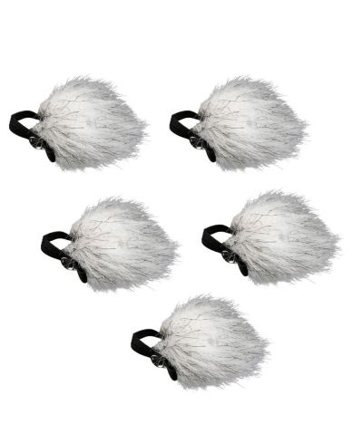 Movo WS10n Furry Universal Microphone Windscreen Muff for All Lavalier Microphones, 5-Pack