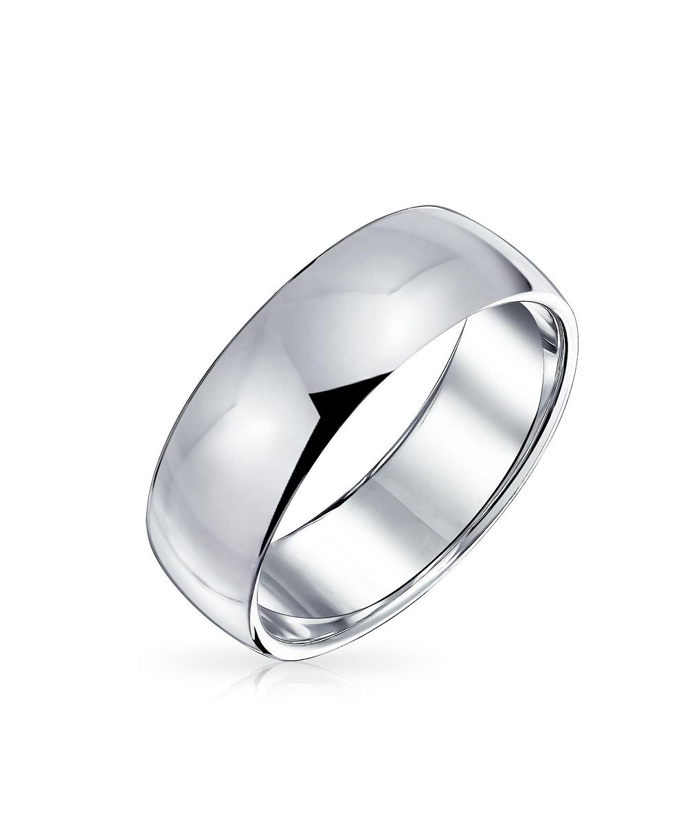 Bling Jewelry Classic Plain Dome Band Ring .925 Sterling Silver Comfort Fit 6MM